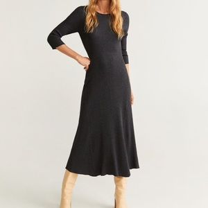 Mango Ribbed Long Dress